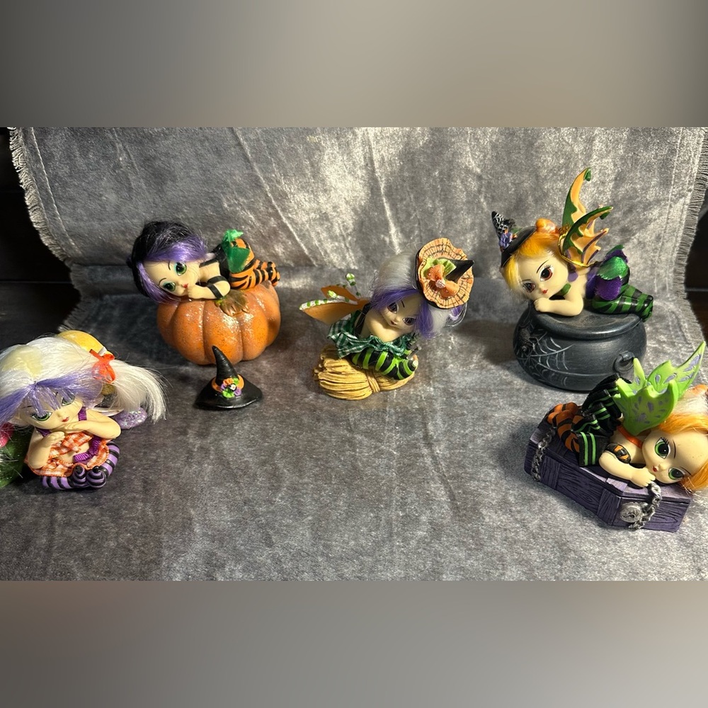 Whimsical Halloween Fairy Figurine Set